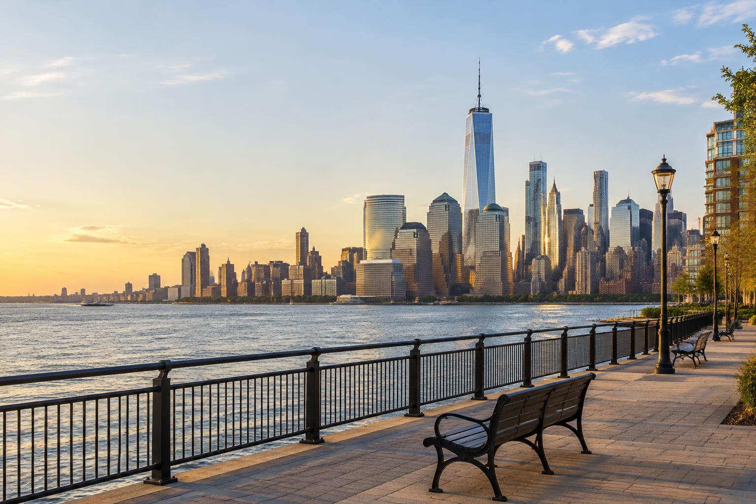 Illustrative view of the Hudson River waterfront and Lower Manhattan skyline; not a treatment facility photograph.